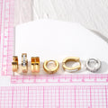 Gold and Silver Tone Patterned Huggie Earrings in Ten Styles view 4