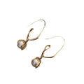 Gold Hook Pearl Cage Drop Earrings Polished Metal Jewelry view 5