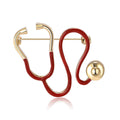 Stethoscope Outline Brooch in Four Enamel and Metal Colors view 5