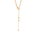 Gold Stainless Multi-Chain Lariat Necklace Teardrops view 5