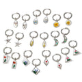 Silver Huggie Hoops Geometric Dried Flower Charms 10 Styles view 5
