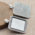 Square Cabochon Settings in Two Antique Metal Finishes view 2