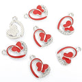 Enamel Heart Butterfly Jewelry Components For DIY Earrings And Bracelets Charms view 7