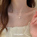 Double Layer Twisted Bead Necklace Irregular Pearl Pendant view 1