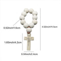 Wooden Cross Decade Rosary Beads Natural Crucifix Loop view 2
