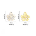 Rhinestone Five Petal Flower Charms in Gold and Silver Tones view 2