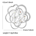 Openwork Pearl Flower Brooch In 2 Styles With Polished Metal And Decorative Details view 6