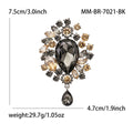 Crystal Halo Brooch with Teardrop Dangle in Three Colors view 7