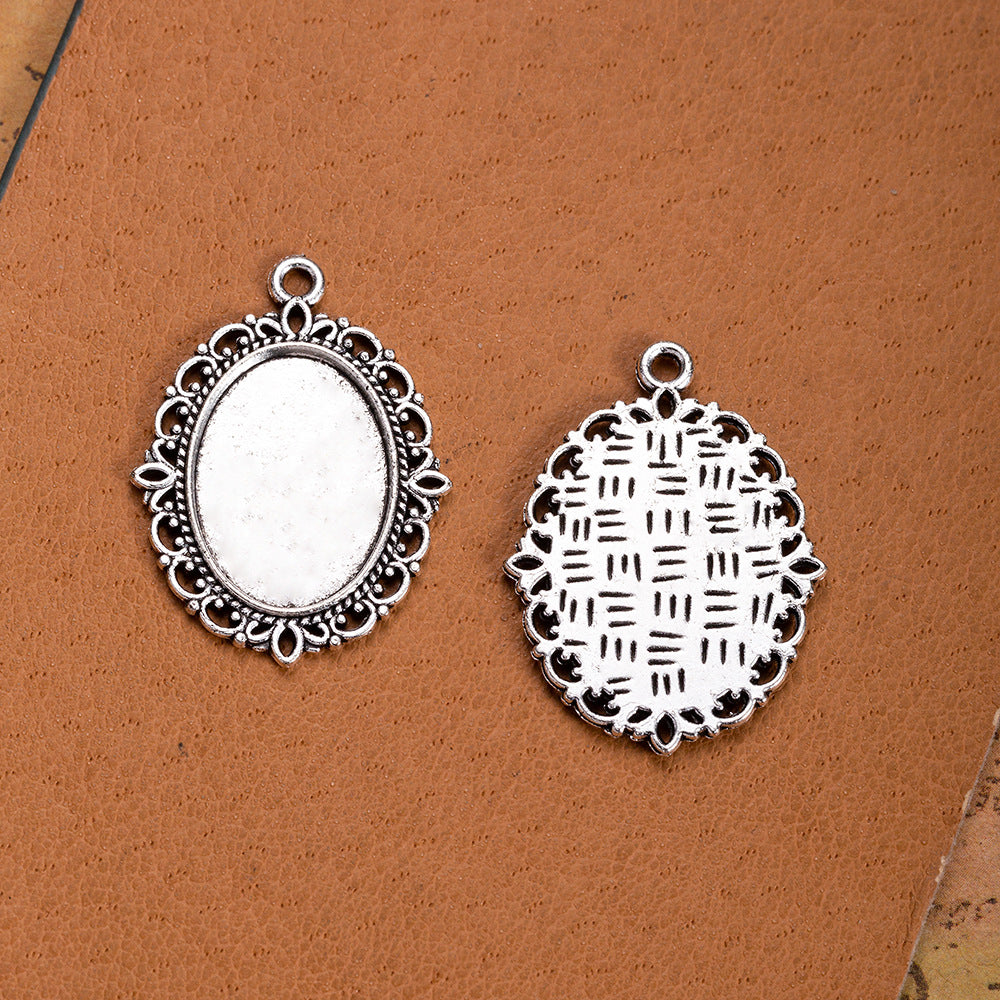 30x22mm Oval Cabochon Tray Pendant with 13x18mm Bezel Setting