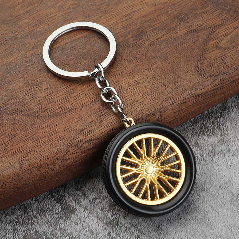 Cute Tire Keychain Zinc Alloy Car Bag Charm Accessory