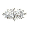 Crystal Cluster Bar Brooch In 2 Styles With Polished Metal And Decorative Details view 1