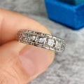 Square Crystal Eternity Style Band Ring in Silver Tone view 4