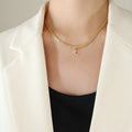 Gold Rope Chain Crystal Initial Letter Pendant Necklace view 11