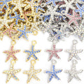 Crystal Starfish Charms in Four Stone Colors and Two Tones view 5
