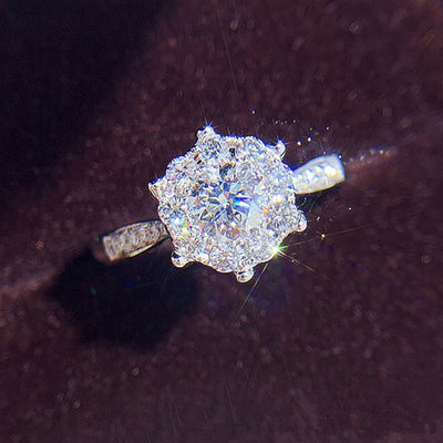 Halo cluster crystal ring product view
