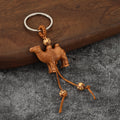 Brown Animal Figure Keychains With Beaded Cord Tails, 4 Styles view 3