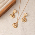 Seashell Necklace and Stud Earring Jewelry Sets in Two Finishes view 6