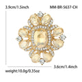Oval Gem Small Floral Cluster Brooch in 4 Color Options view 9