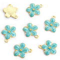 Enamel-Look Gold Silver Cherry Blossom Alloy Charms in 10 Styles view 10