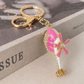 Enamel Rhinestone Helicopter Keychain Metal Bag Charm view 2