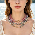 Marbled 12mm Round Bead Necklace With Six Colorways view 3