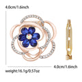 Layered Crystal Flower Brooch in Rose Gold Tone for Jackets and Scarves view 5