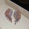 Crystal Wing Statement Stud Earrings In Five Colors view 6