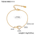 Infinity Heart Zircon Necklace Bracelet Gold Steel Two-Tone view 7