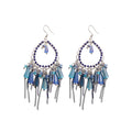 Beaded Teardrop Fringe Hook Earrings In Two Colorways view 5