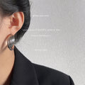 Silver Tone Multi Wire Wrapped Round Hoop Earrings For Women view 2