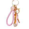 Jeweled Stiletto Shoe Keychains with Braided Loops and Faux Fur Poms view 5