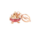 Chinese Treasure Bowl Rhinestone Enamel Metal Keychain Charm view 5