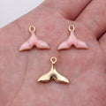 Enamel Whale Tail Charms in Four Colors with Gold Tone Edges view 9