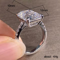Oversized Emerald-Cut Clear Solitaire Ring In Silver Tone view 5