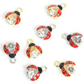 Crystal-Accented And Pearl-Look Gold Silver Ladybug Pearl-look And Alloy Charms in 4 view 4