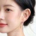 Silver-Tone Floral Stud White Teardrop Pearl Drop Earrings view 2