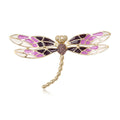 Enamel Dragonfly Brooch with Chain Tail in 2 Color Styles view 5