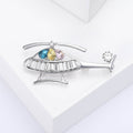 Crystal Helicopter Brooch in Gold Tone or Silver Tone view 3