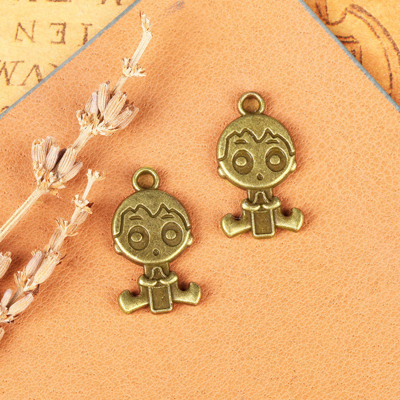 23x13mm Cartoon Couple Alloy Charm Pendant