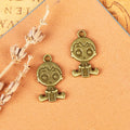 Cartoon Boy and Girl Metal Charms in 4 Decorative Finishes view 3