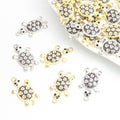 Enamel-Look And Crystal-Accented Gold Silver Turtle Alloy Charms in 2 Styles view 1