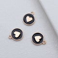 Two Tone Heart Enamel Alloy Charms in Five Colors for Jewelry Making view 4