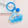 Glitter Bead Animal Face Keychain with Matching Bell Charm view 3