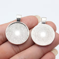 Round 25 mm Cabochon Pendant Settings in Five Metal Finishes view 4