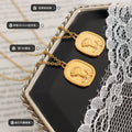 Embossed Rose Square Pendant Necklace Gold Or Steel Tone view 2