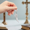 Rhinestone Angel Wing Lobster Clasp Charm Gold or Silver view 3