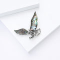 Abalone Shell Flying Eagle Brooch With Silver Tone Frame view 4