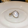 Large Irregular Pearl Like Open Ring In Silver Or Gold Tone view 6