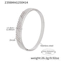 Zircon Pave Stainless Steel Hinge Bangles Gold Or Steel view 7