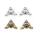 Three Loop Floral Connector Charms in Two Antique Finishes view 5